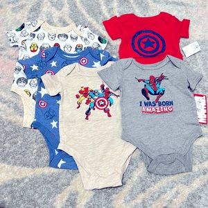 NWT Baby Boys’ 5-pk Avengers Bodysuit 0-3 months